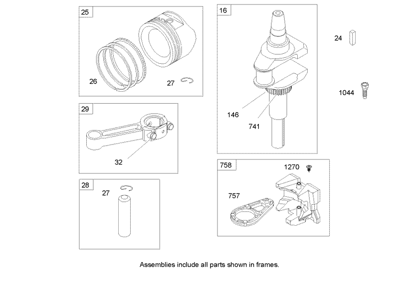 Crankshaft Assembly Briggs and Stratton 31H777 0177 E1