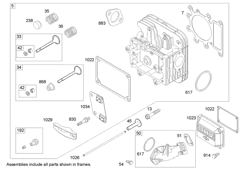Cylinder Head Assembly Briggs and Stratton 31H777 0177 E1