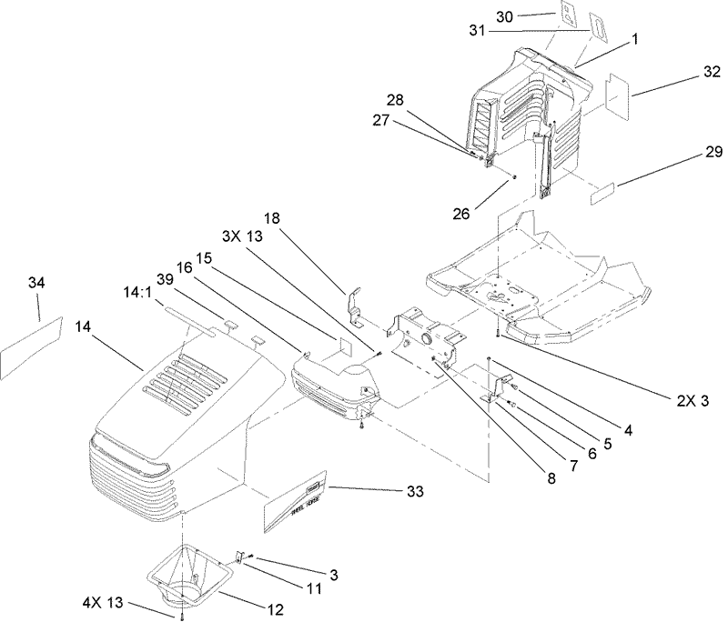 Hood and Tower Assembly