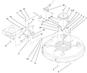 32in Deck Blade Drive and Braking Components Assembly