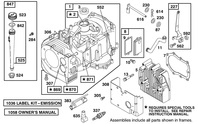 Engine Briggs and Stratton Model 284707 1148 E1