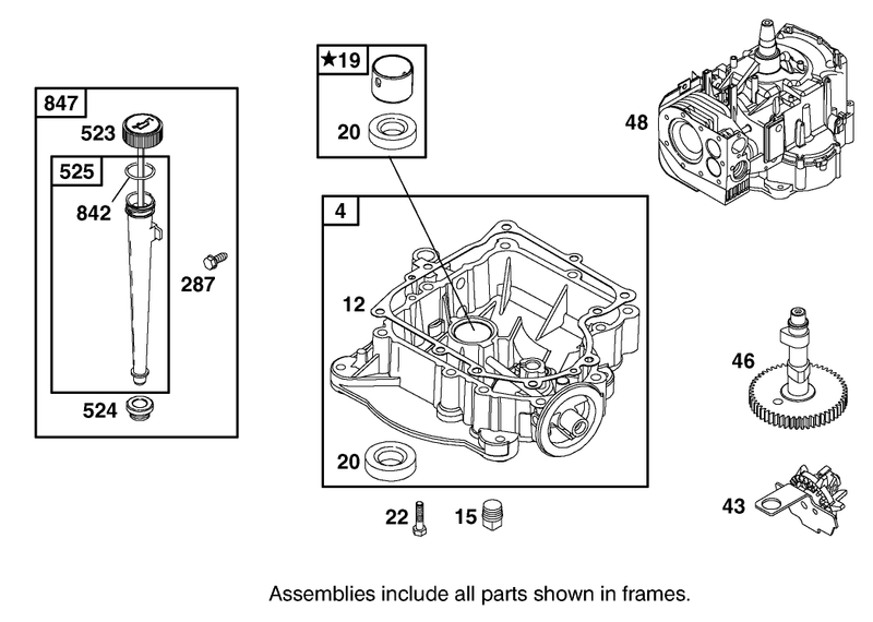 Crankcase Assembly Engine Briggs And Stratton Model 288707 1142 E1