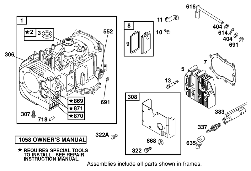 Cylinder Assembly Engine Briggs And Stratton Model 288707 1142 E1