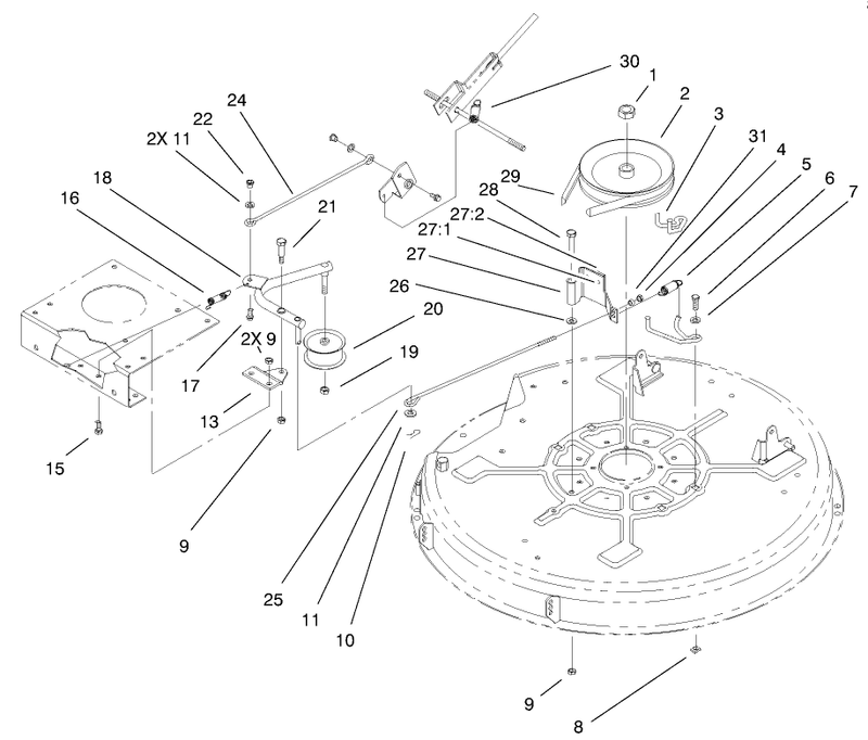 Deck Blade Drive And Braking Assembly
