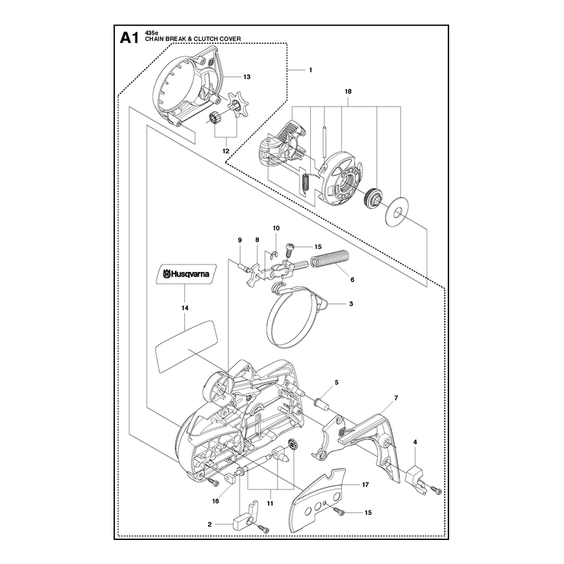 CHAIN BRAKE AND CLUTCH COVER