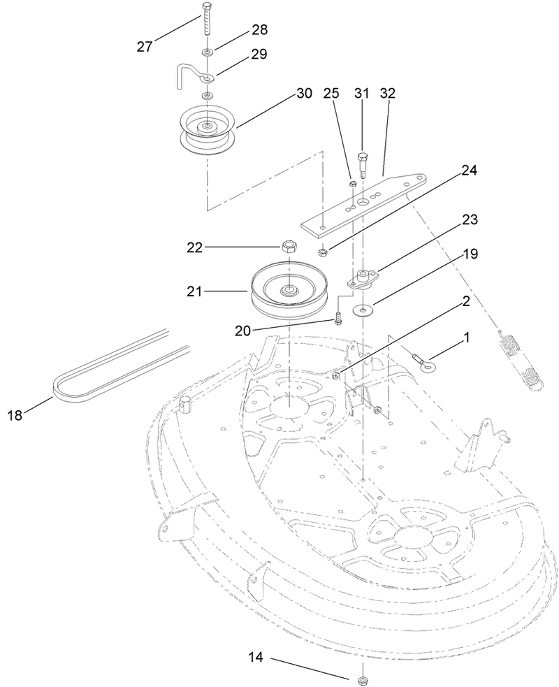 38in Deck Blade Drive Assembly