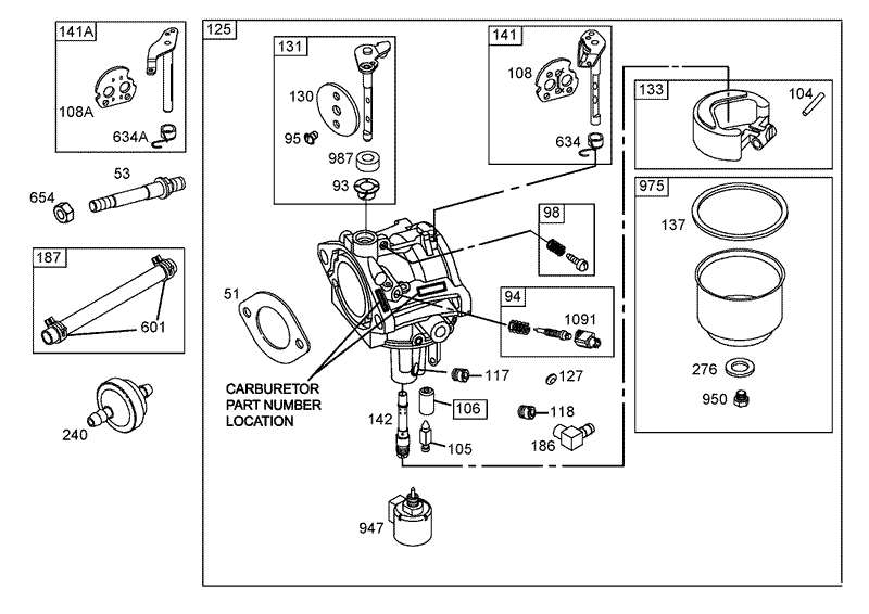 Carburetor Assembly Briggs and Stratton 286H77 0165 E1