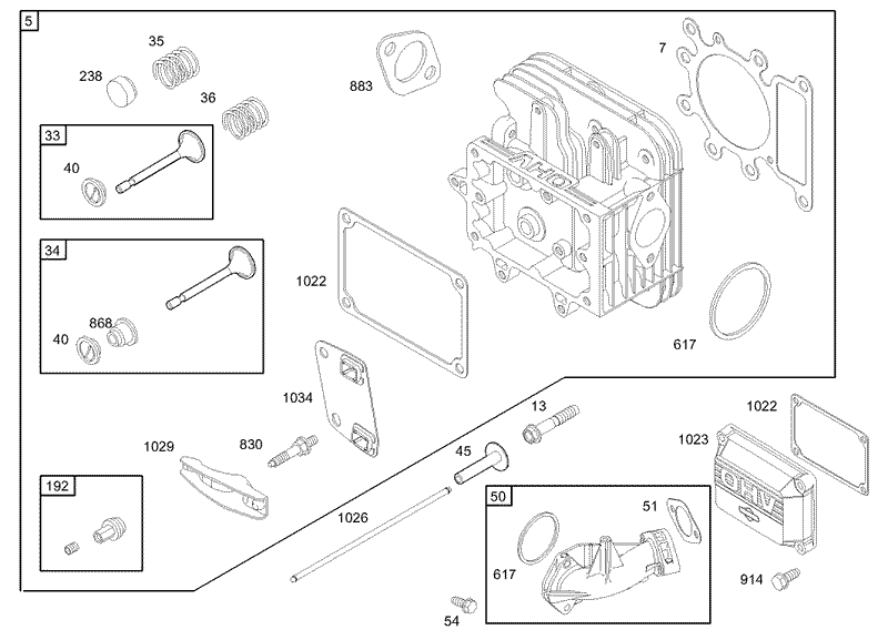 Cylinder Head Assembly Briggs and Stratton 31F777 0162 E1