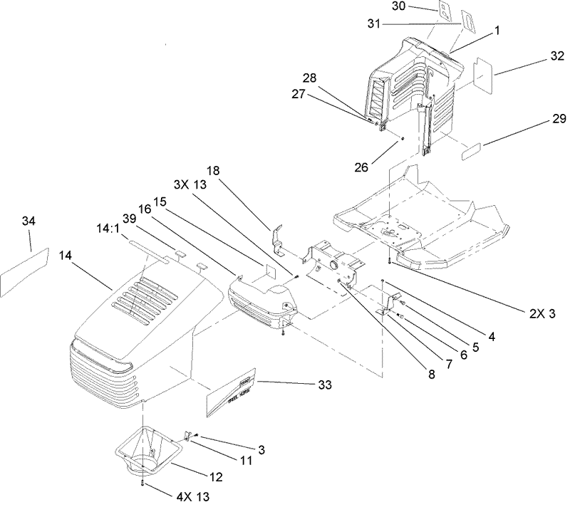 Hood and Tower Assembly