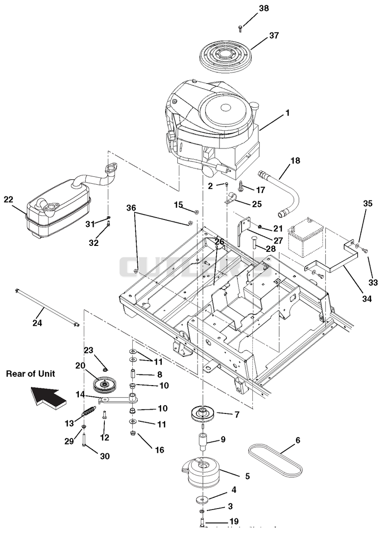 Engine, Exhaust, Belts And Idlers