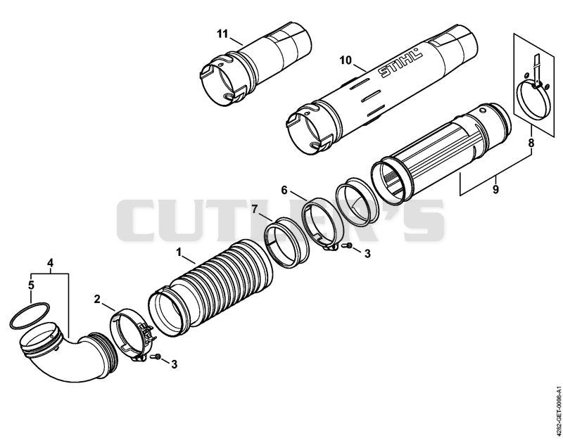 Pleated hose, Blower tube BR 700 X