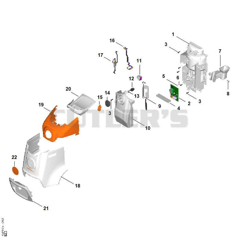 Air baffle, Machine cover, Switch housing