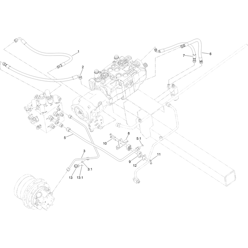 Traction Two Speed Hydraulic Hose Assembly