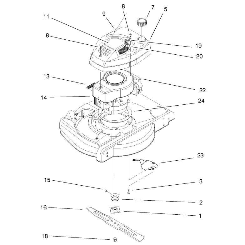 Engine and Blade Assembly