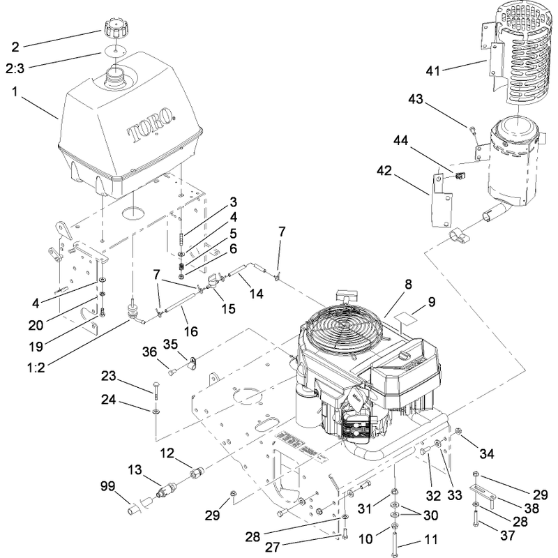 Engine and Fuel System Assembly