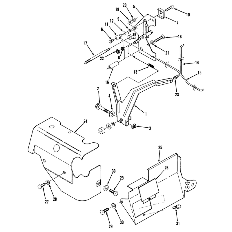 14hp Engine Governor Linkage and Cover Assembly