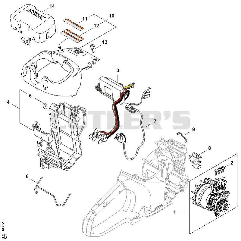 Electric motor, Electronic module, Shroud