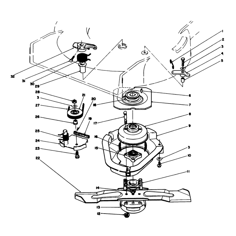 Blade and Brake Clutch Assembly