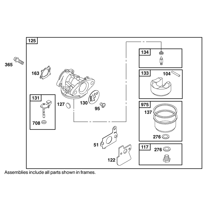 Carburetor Assembly Briggs and Stratton 123602-0152-E1
