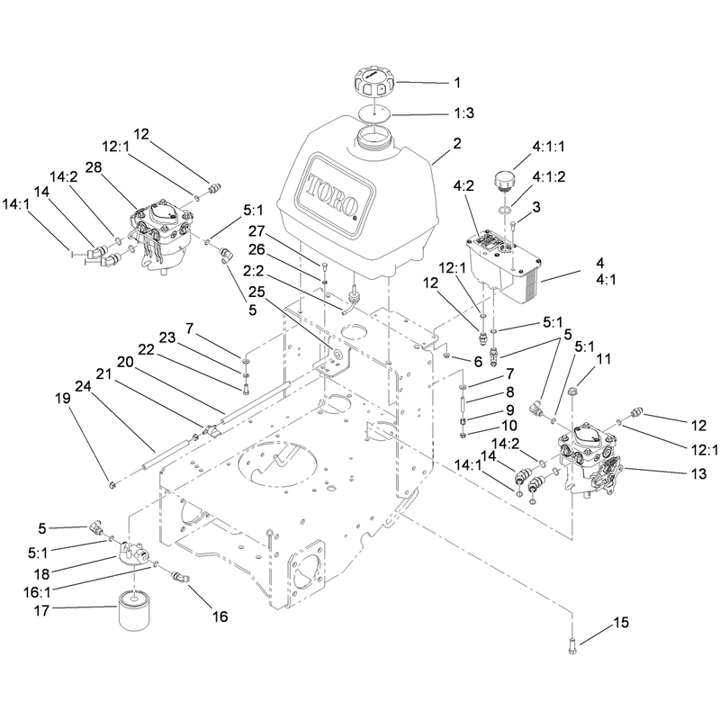 Fuel System, Hydraulic Pump and Filter Assembly