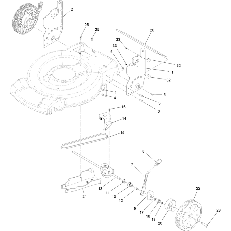 Rear Wheel and HOC Assembly
