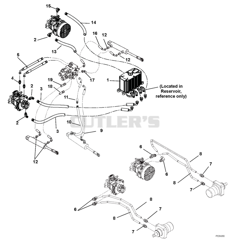Hydraulic Tank, Filter, Pumps and Hoses