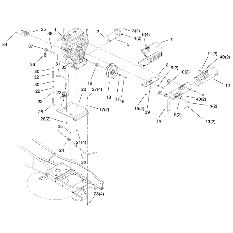 Liquid Cooled Gas Engine Assembly