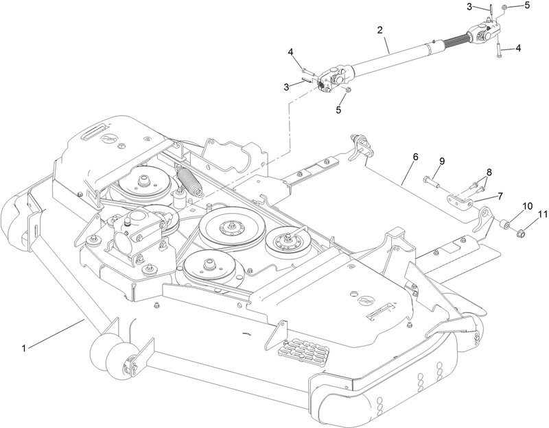 Deck Driveshaft and Tunnel Assembly
