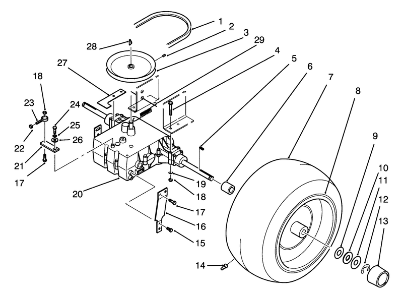 Rear Wheel And Transmission Assembly