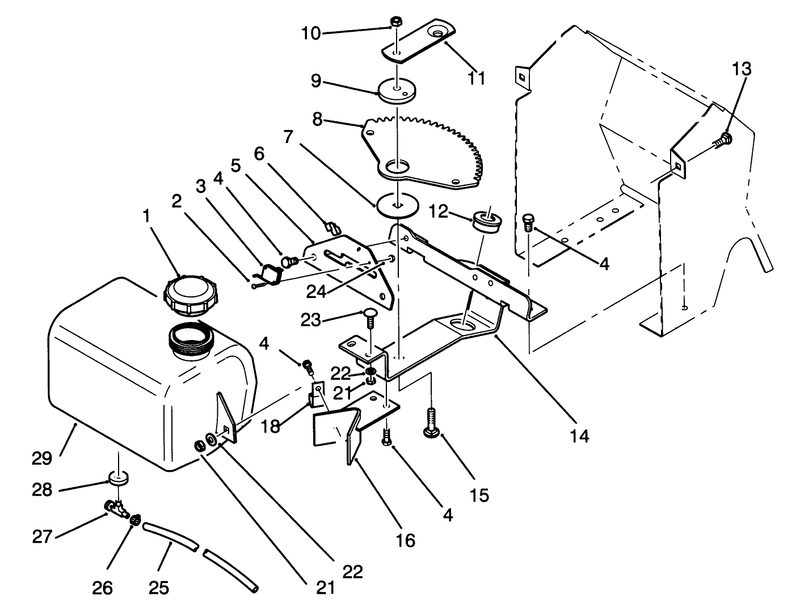 Fuel Tank And Steering Bracket Assembly