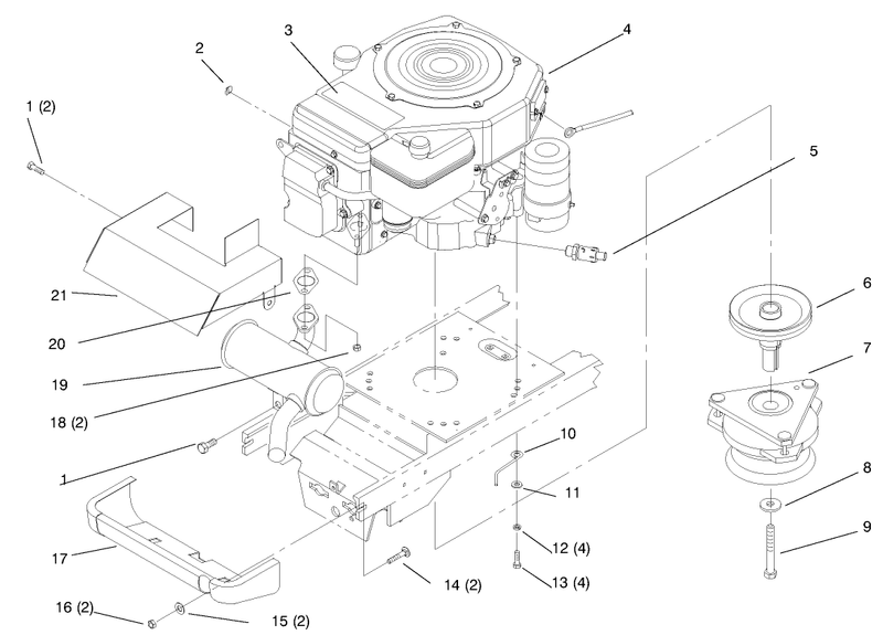 Single Cylinder Engine Muffler And Pto