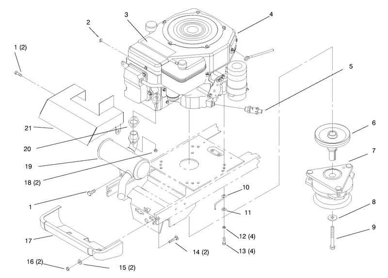 Single Cylinder Engine Muffler And Pto
