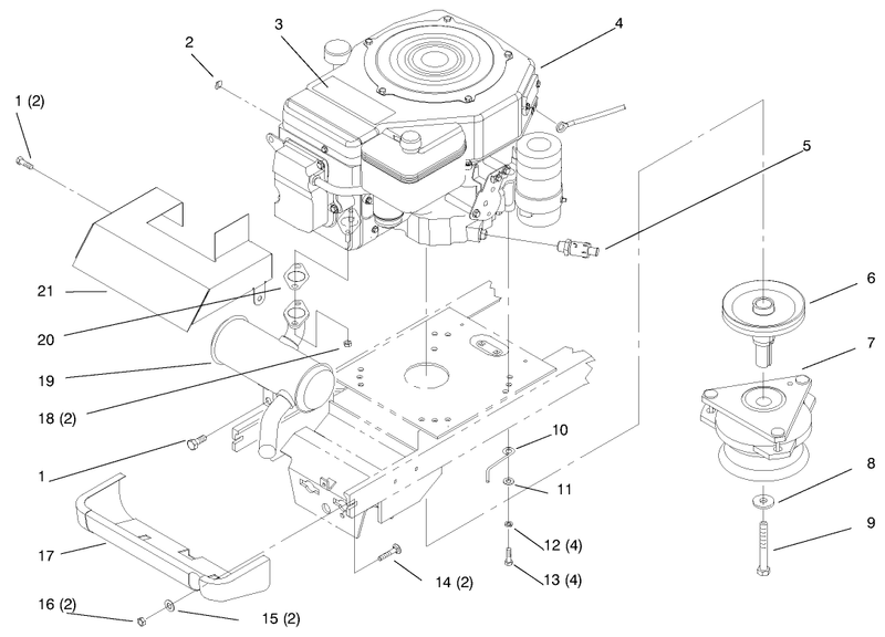 Single Cylinder Engine Muffler And Pto
