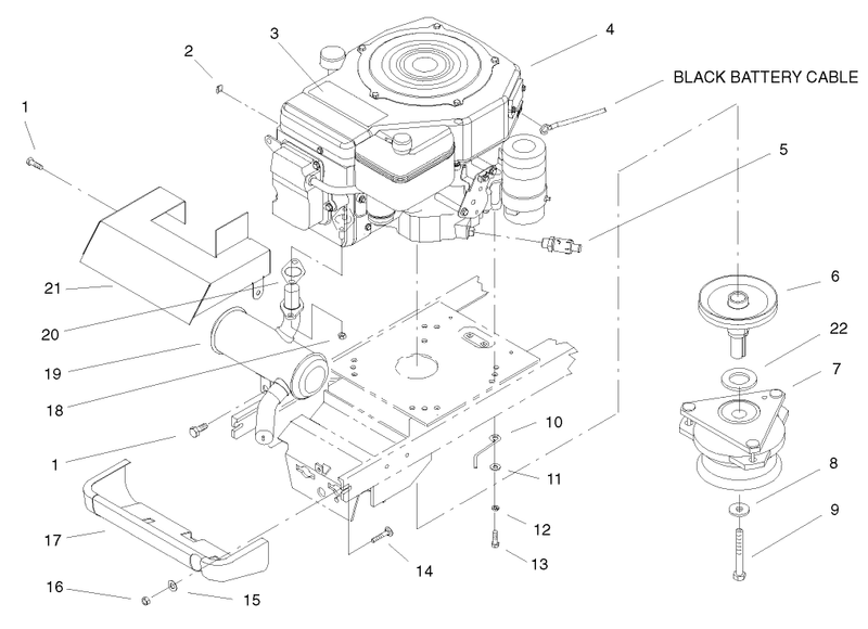 Single Cyl Engine Muffler and Pto Assembly