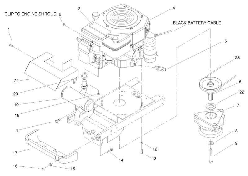 Single Cylinder Engine Muffler and Pto Assembly