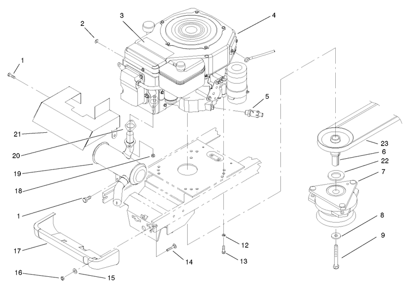Engine Muffler And Pto Assembly