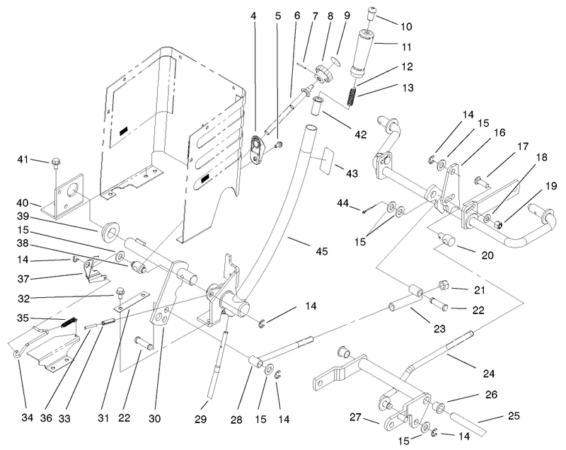 Lift Lever Arm And Hoc Assembly