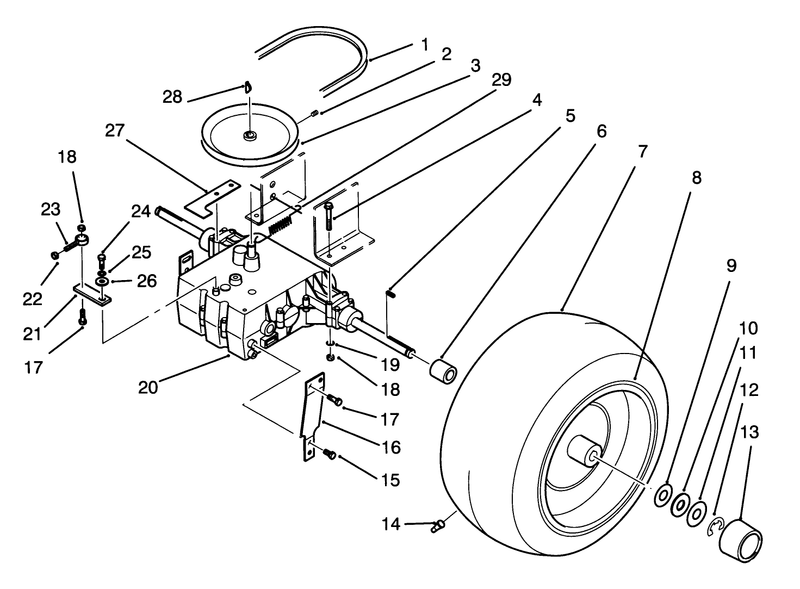 Rear Wheel And Transmission Assembly