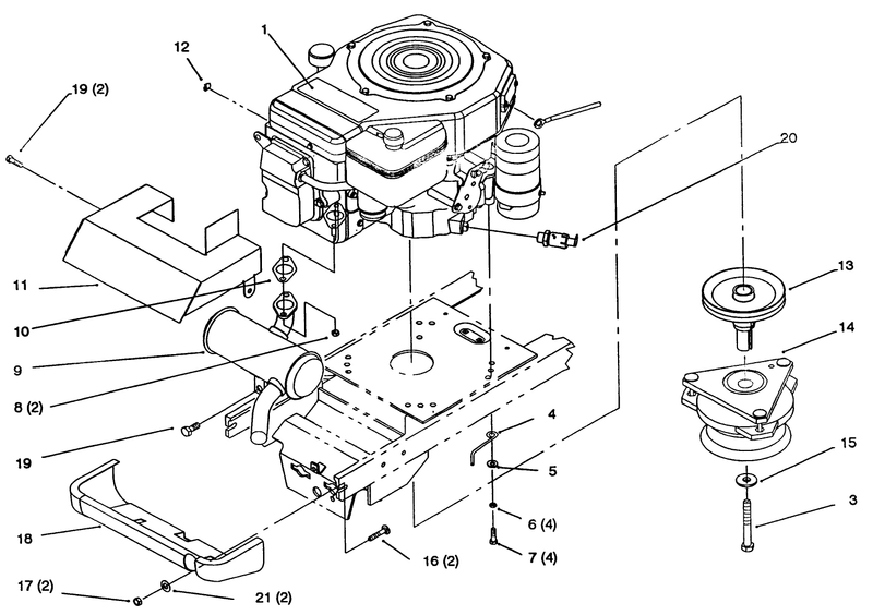 Single Cylinder Engine Muffler And Pto