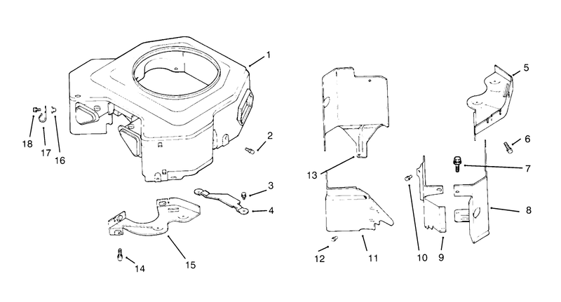 Blower Housing and Baffles kohler Engine Cv16s Ps61514