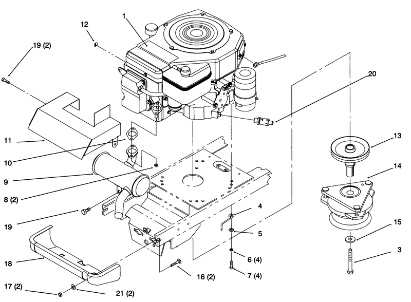 Single Cylinder Engine Muffler And Pto