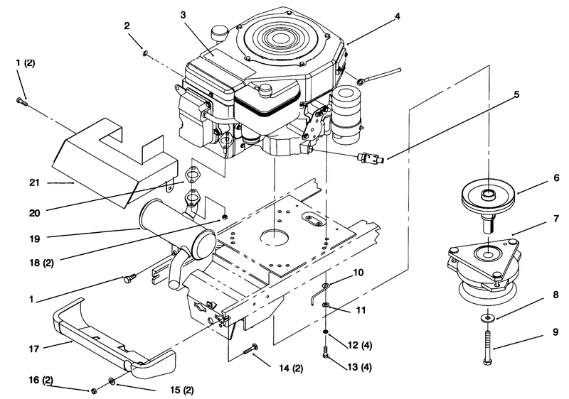 Single Cylinder Engine Muffler And Pto