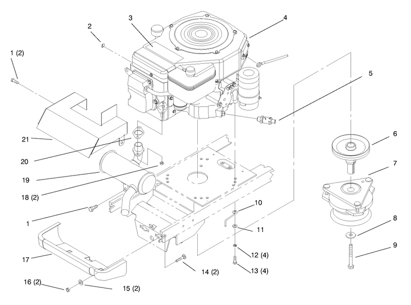 Single Cylinder Engine Muffler And Pto
