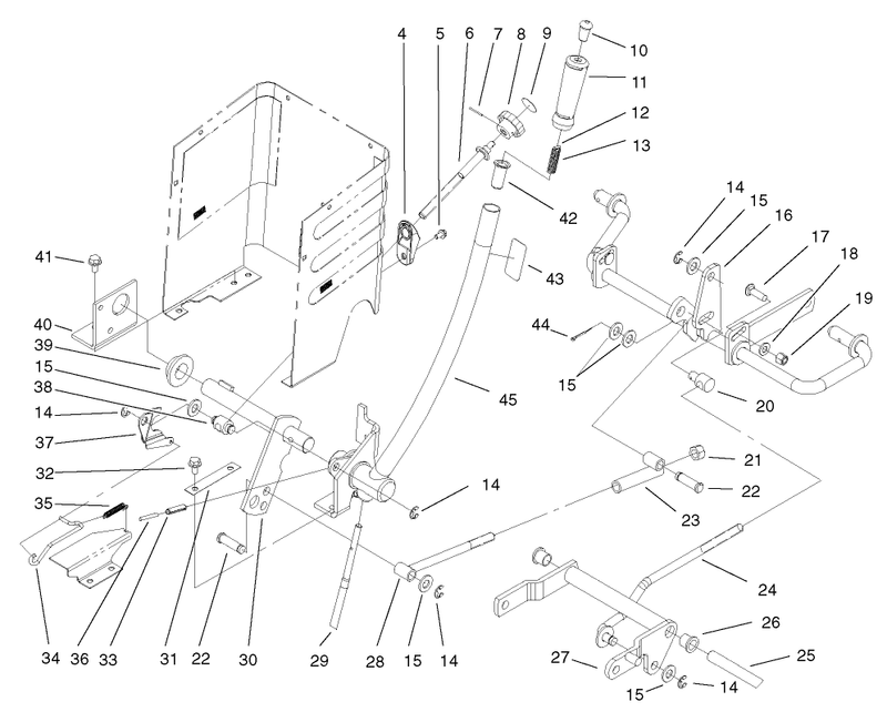 Lift Lever Arm And Height Of Cut Assembly
