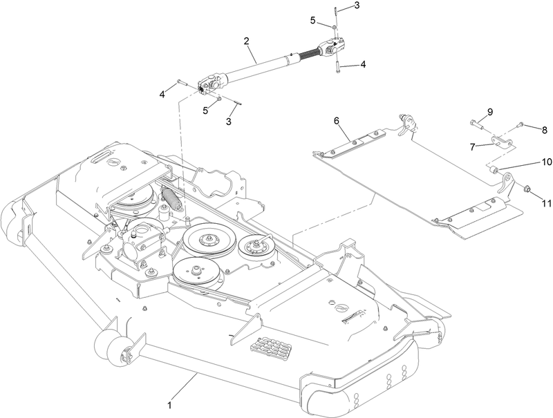 Deck Driveshaft and Tunnel Assembly