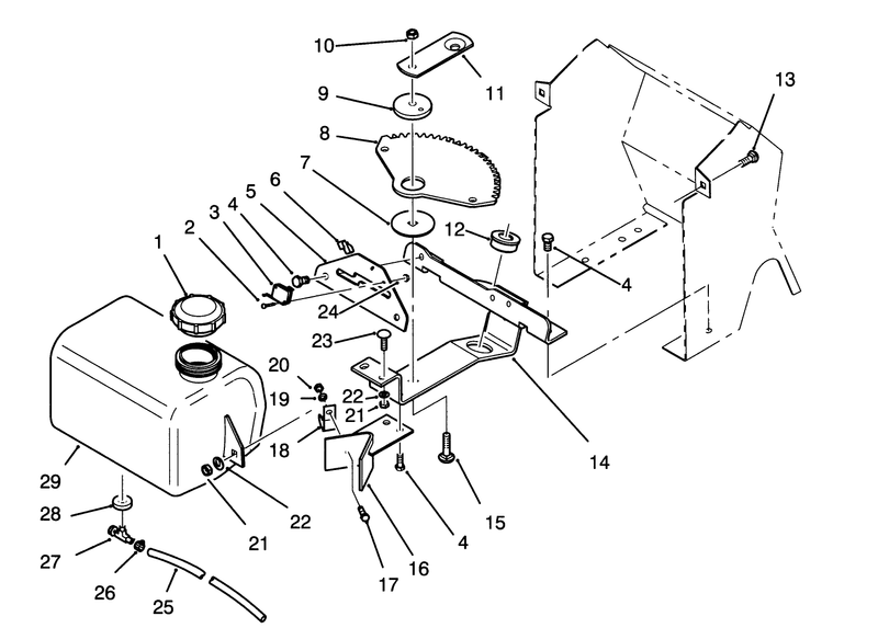 Fuel Tank And Steering Bracket Assembly