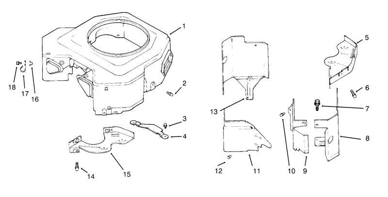 Blower Housing and Baffles Kohler Engine Cv16s Ps61514