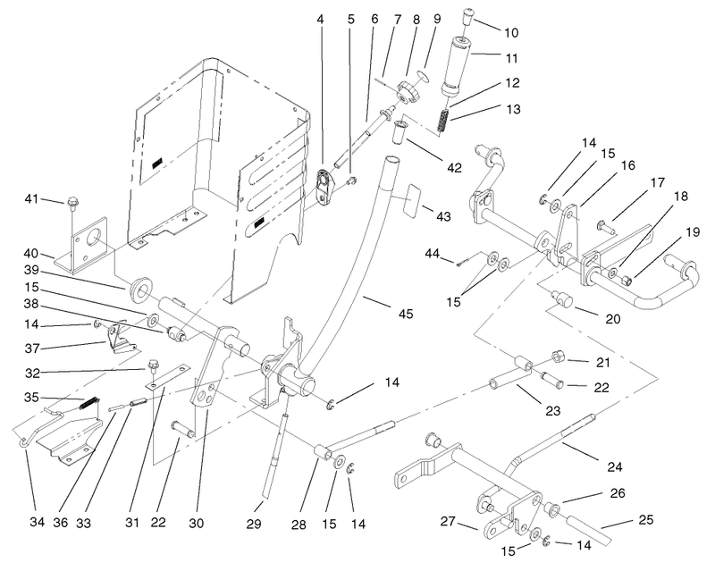 Lift Lever Arm And Height Of Cut Assembly