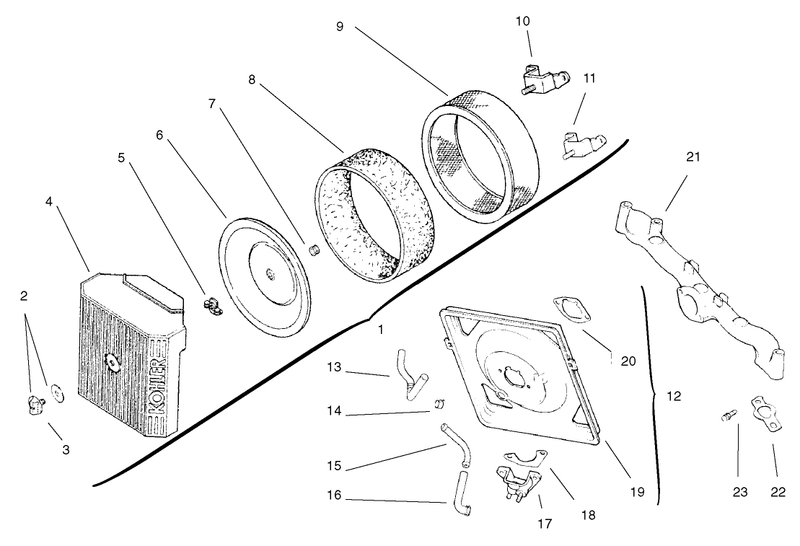 Air Intake Filtration Assembly Kohler Cv18s Ps 61528 And Cv18s Ps 61529