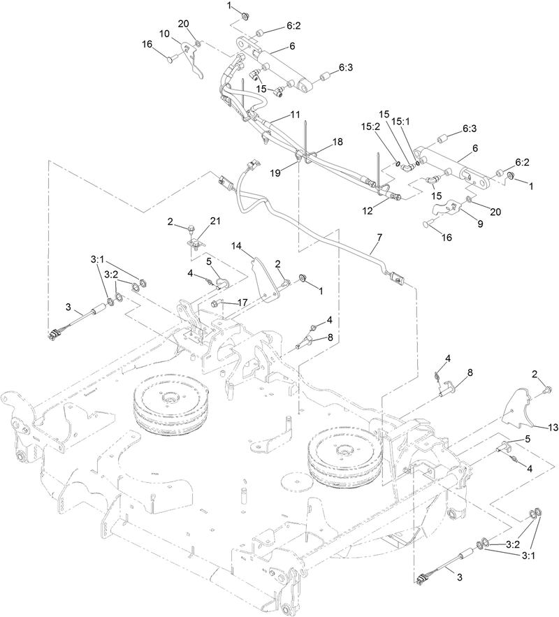 Center Deck Hose and Switch Assembly